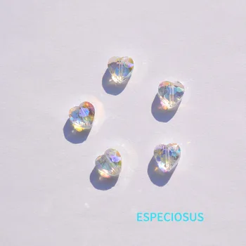 DIY Nakit Pribor 9 mm multi-boji Prekriven Kristalne Perle U Obliku Srca Kristalne Perle Potpornji Odjeli za Izradu Naušnica