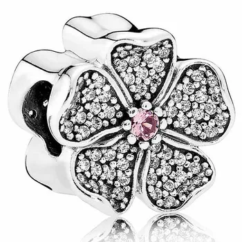 S925 srebra dame šarmantan, roza cvijet tratinčice nakit pribor kompatibilan sa originalnim браслетами Pandora