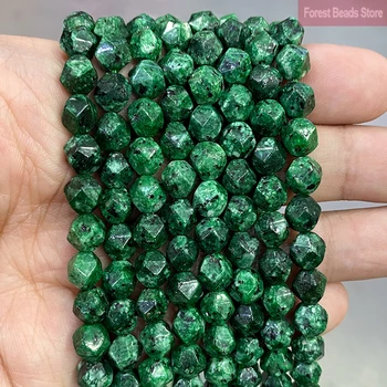 8 Mm Prirodni Izbrušena Green Spot Kamen Slobodan Razuporne Perle za Izradu Nakita DIY Ženska Narukvica Naušnice i Ogrlica 14 
