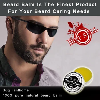 Prirodni profesionalni uređaj za bradu, Balzam za rast brade i organski vosak za brkovi za glatke polaganje brade