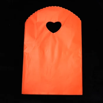13x21 cm, Narančasto Plastičnu vrećicu 50 kom./lot, nakit, privjesci, Pakiranje, Poklon torba, Slatka Plastične Torbe Za Kupovinu s ručkom