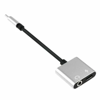 Univerzalni USB C Brzo audio Converter Priključak za slušalice Type-C do 3,5 Mm Adapter 2 u 1 Kabel za punjenje Slušalice Razdjelnik