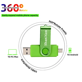 SHANDIAN 3в1 OTG 2,0 USB Flash Drive za Smartphone 4 GB 8 GB USB disk 16 GB Memory Stick 32 GB flash drive 64 GB Vanjski disk