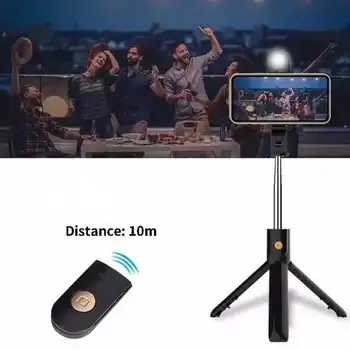 2022 Novi 6 U 1 Bežične Bluetooth Stativ za Селфи-stick je Bežični Daljinski upravljač Mini Podložak Za mobitel s Rotacijom od 360 °