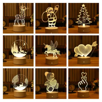 3D Led noćna Svjetla Neonska Lampa Vjenčanje Božićna Svjetla za uređenje Spavaće sobe i Kuće Poklon za Valentinovo Mjesec Lampa 2023 Dekor na Rođendan