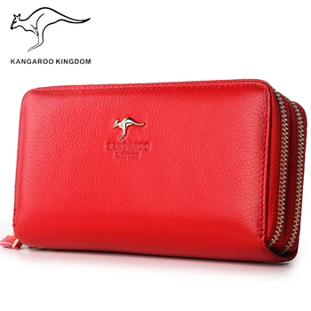 KANGAROO KINGDOM marke trendy ženske torbice od prave kože s dugom patent-zatvarač, ženski novčanik-клатч, novčanik