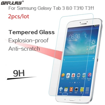 2 komada Kaljeno Staklo Zaslon Zaštitnik Za Samsung Galaxy Tab 3 8.0 T310 T311 Tableta Kaljeni Zaštitna Folija