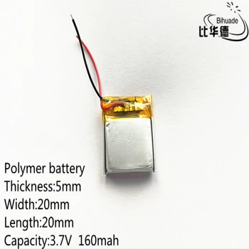 Litreni energetska baterija 3,7 U litij-polimer baterija 502020 052020 160 mah MP3 MP4 MP5 Bluetooth igračke