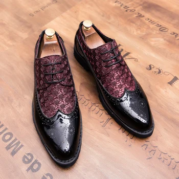 Poslovna muška obuća 2022 proljeće i jesen ulica nova osobnost cvjetne čipke cipele socijalna cipele za vjenčanje cipele muške cipele bullock