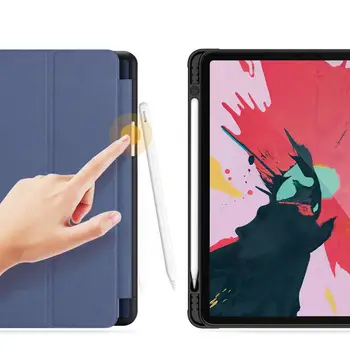 Za Apple iPad Pro 2020 12,9 cm Torbica Od TPU Moderna Kožna Pametna Stražnji Poklopac S Ručkom, Stalak za olovke, Sklopivi tip