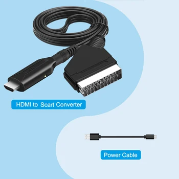 HDMI na SCART Adapter Video Audio High-Pretvarač PAL/NTSC za HD TV-DVD Box Signal Upscale Pretvarač Pribor