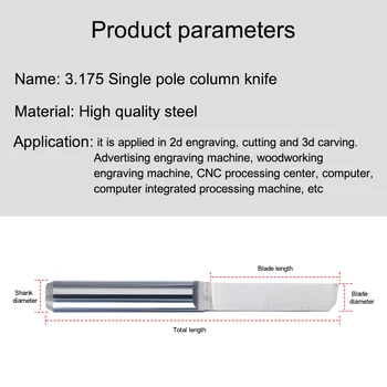 Glodanje svrdlo za rezanje akrila CNC 10 kom./compl., Svrdlo 3,175 mm, koji se koristi za rezanje akrila na cnc CNC