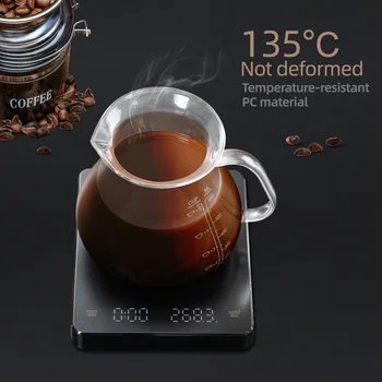 2022 Crno Ogledalo Osnovne + Elektronska Vaga Ugrađeni Brojač Sipati Espresso Pametni Kava Vage Kuhinjske Vage 3 kg