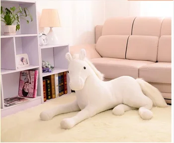 Novi simulacijski pliš igračku konja bijela soft konj lutka dar oko 70 cm