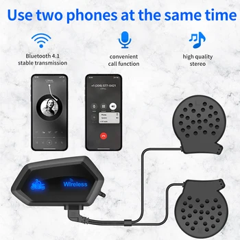 M01 Moto Kaciga Interfon Bluetooth 4,2 Moto Kaciga Bežične Slušalice Za Telefoniranje Bez Korištenja Ruku Telefonski Poziv Stereo Music Player Slušalice