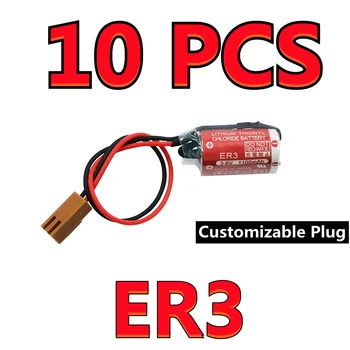10 kom. Original ER3 3,6 U 1100 mah Rogatog PLC Litij-тионилхлоридный baterija s priključkom FANAC (Prilagodljiv utikač)