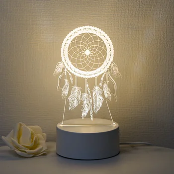 3D Hvatačem Snova noćno svjetlo Led uštede energije Meko Svjetlo Zaštita Očiju Ambijent Spavaće sobe Kreativno Lampe za Noćni Ormarić Za Spavaće sobe