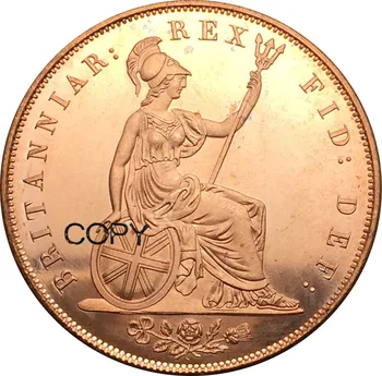 Velika britanija 1 Penny 1826 godine Fotokopirni kovanice od Crvenog Bakra vremena Georgea IV