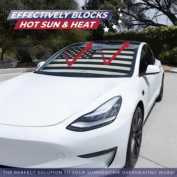 Za Model Tesla 3 Y Štitnik Za sunce Vjetrobransko Staklo Automobila, Sunčane Nadstrešnice Nadstrešnice Auto Prednje Staklo za Zaštitu od sunca Zaštita Prozora Sunčane Viziri