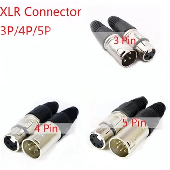 Muški i Ženski 3 pin 4 pin 5-Pinski XLR Mikrofon Audio Priključci Cannon Kabelske Stezaljke