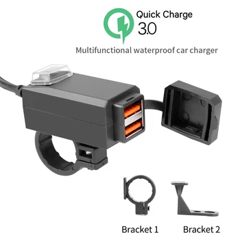 Dual USB Motocikl Volan Punjač Adapter QC3.1/3.1 A 12 U Vodootporno Napajanje za Telefon GPS Navigacija MP4 Player