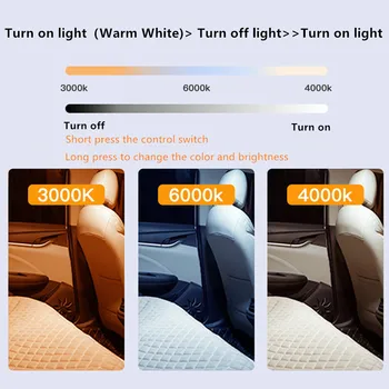 USB Punjenje Auto-Lampa Za Čitanje U Kabini Vozila, Stropni Magnet, Žarulja je osjetljiv Na Dodir, Home Automatski Led noćno svjetlo