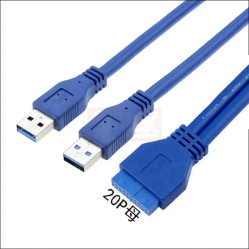 20pin na двухпортовому USB3.0 javnoj linije produžni kabel matične ploče računala 19pin priključak kabel adapter stražnja linija šasije