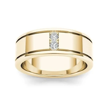 Dijamantni prsten od žutog Zlata 14K za Muškarce i Žene, Klasični Prsten Anillos De Bizuteria, 14K, Zlatno Vjenčanje Nakit Prsten za Muškarce, Dragulj