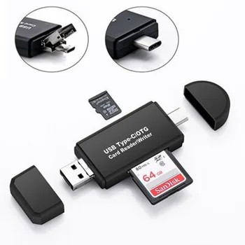 Čitač memorijskih kartica SD USB C čitač kartica 3 u 1 USB 2.0 TF/Mirco SD Smart čitač memorijskih kartica Type C OTG Flash drive Cardreader Adapter