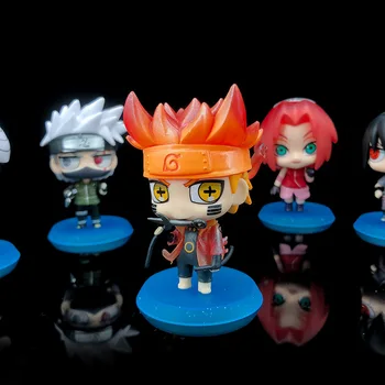 6 kom. Anime Naruto Lik Model Igračke, Crtiće Kawai Sasuke Itachi Figurice Naplativa Figurica Toys Lutke za Djecu Poklon