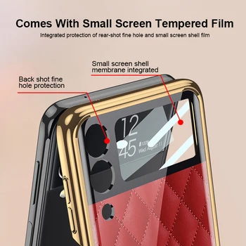 Luksuzna Torbica Od kaljenog stakla Za Samsung Galaxy Z Flip 3 5G s premazom, Zaštita od buke, Hard case Za Samsung Z Flip3 5G Torbica