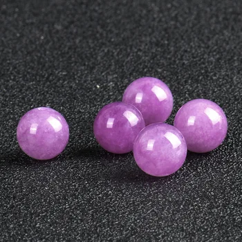 Prirodni Мьянманский Jadeit Visoke Ledene Kvalitete Purple Jade Okrugle Perle Za Izradu Nakita Diy Narukvica I Ogrlica Od Perli Pribor