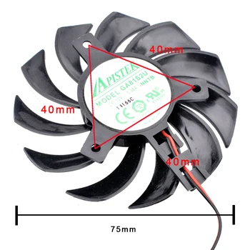 GA81S2U-NNTB 12 U 0.38 A Promjer 75 mm korak rupe 40 mm Grafičke kartice ventilator hladnjaka za onda GeForce GT630
