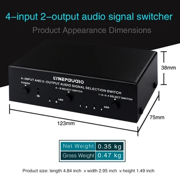 Uređaj za prebacivanje odabrali zvučni signal frekvencije od 4 u 2 izlaza/Uređaj za prebacivanje zvučne frekvencije / S funkcijom prebacivanje daljinski upravljač
