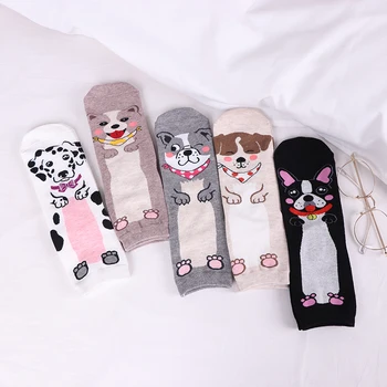 1 par Ženskih Čarapa u korejskom, japanskom Stilu, Čarape-cijevi u stilu харадзюку, Pamučne čarape s slatka crtani životinja, Mačka, Pas, Kawai, Svakodnevne Modne Čarape za Djevojčice
