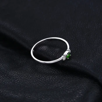 JewelryPalace Pravi Bijeli Topaz Zelena Диопсид 925 Sterling Srebra 3 Stoen Prsten za Žene Modni Nakit s Dragim Kamenjem Večernje Poklon
