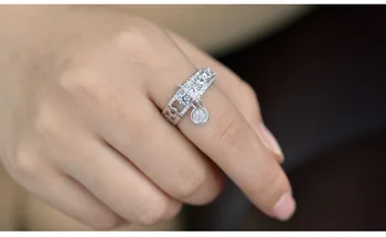 Modni prsten sa Dekoracijom u obliku Циркона, Kamen od 925 Sterling Srebra, Slatka Prsten za Žene, Moderan Vjenčanje Dekoracije za Angažman, Novo 2019
