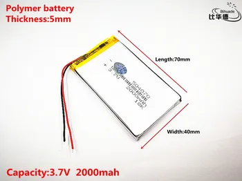 10 kom. Litarski energy baterija Dobre kvalitete 3,7 U, 2000 mah, 504070 Polymer li-ion/Li-ion baterija za IGRAČKE, POWER BANK, GPS, mp3, mp4