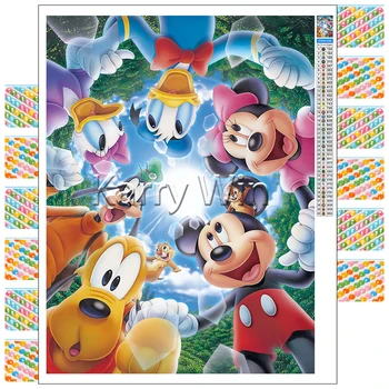 5D DIY Diamond Slika Disney Mickey Mouse, Donald Duck Umjetnička Vez Pun Trg Vez Križić Hobi Mozaik Home Dekor Pokloni