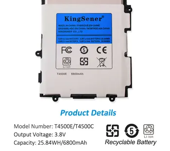 KingSener T4500E T4500C Zamjenske Baterije Za Samsung Galaxy Tab 3 10,1 P5200 P5210 P5220 P5213 GT-P5200