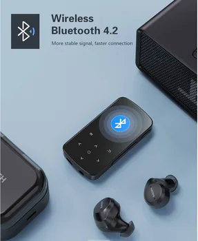 Mini HD 1,54 inča MP3 MP4 player Bluetooth-kompatibilni Zvučnik S osjetljivim na dodir tipke Hi-Fi Metalni Mini Prijenosni Player, Walkman Sa snimanja FM-radio