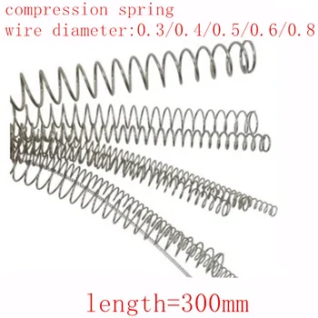 2-5 kom./lot 304 Nehrđajućeg Čelika Dugo Opruga Y-tipa Opruga Kompresije Promjer žice 0.3/0.4/0.5/0.6 mm Vanjskog promjera 3-10 mm Dužina 305 mm