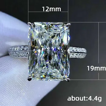Trendi Ženski Nakit Veliki Kvadratni Crystal Kamen Žene Sjajan Vjenčano Prstenje Srce Strijela Najbolji Poklon Veliki Prsten Anillos