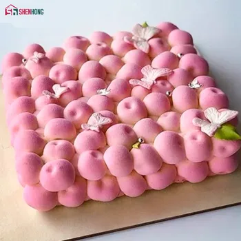 SHENHONG Strašan Cherry Torta Oblik Za Pečenje Pop Silikonski Kalup 3D Mousse Oblika Za pečenje Silikonform Moule