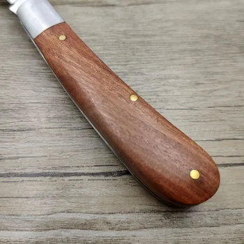 Nehrđajući čelik je Solidna Drvena Ručka Prijenosni EDC Srp Električar Sklopivi Nož Univerzalni Alat Nož