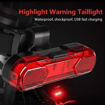 Biciklistička Stražnje led Svjetlo je Lampa Za mtb Noćni Jahanje, Upozoravajuća Žaruljica Sigurnosnih USB Punjiva 4 Načina 30LM IPX5 Svijetle