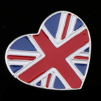 Broš Union Jack Cakline U obliku Srca, Pin Britanskom Nacionalnom Zastavom, Boja Ikona s Pin-om