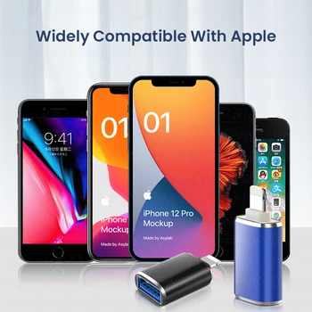 OTG USB Adapter za spajanje rasvjete na USB3.0 za iOS 13 Adapter za punjenje iPhone 13 12 11 Pro XS Max XR X 8 7 Plus Adapter za iPad
