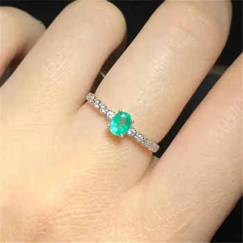 Prirodni smaragd prsten od srebra 925 sterling donje prsten luksuzni ambijent dostojan i elegantna