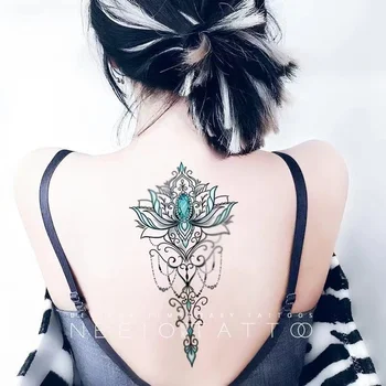 Vodootporne Privremena Tetovaža Naljepnica S Uzorkom Lotos Dizajn Body-Art Lažna Tetovaža Flash-Tattoo Pre Ženska